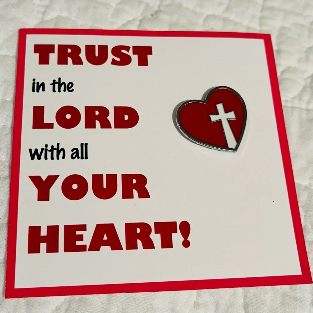 Inspirational Religious Pins with Heart Design - Picture 2 of 3